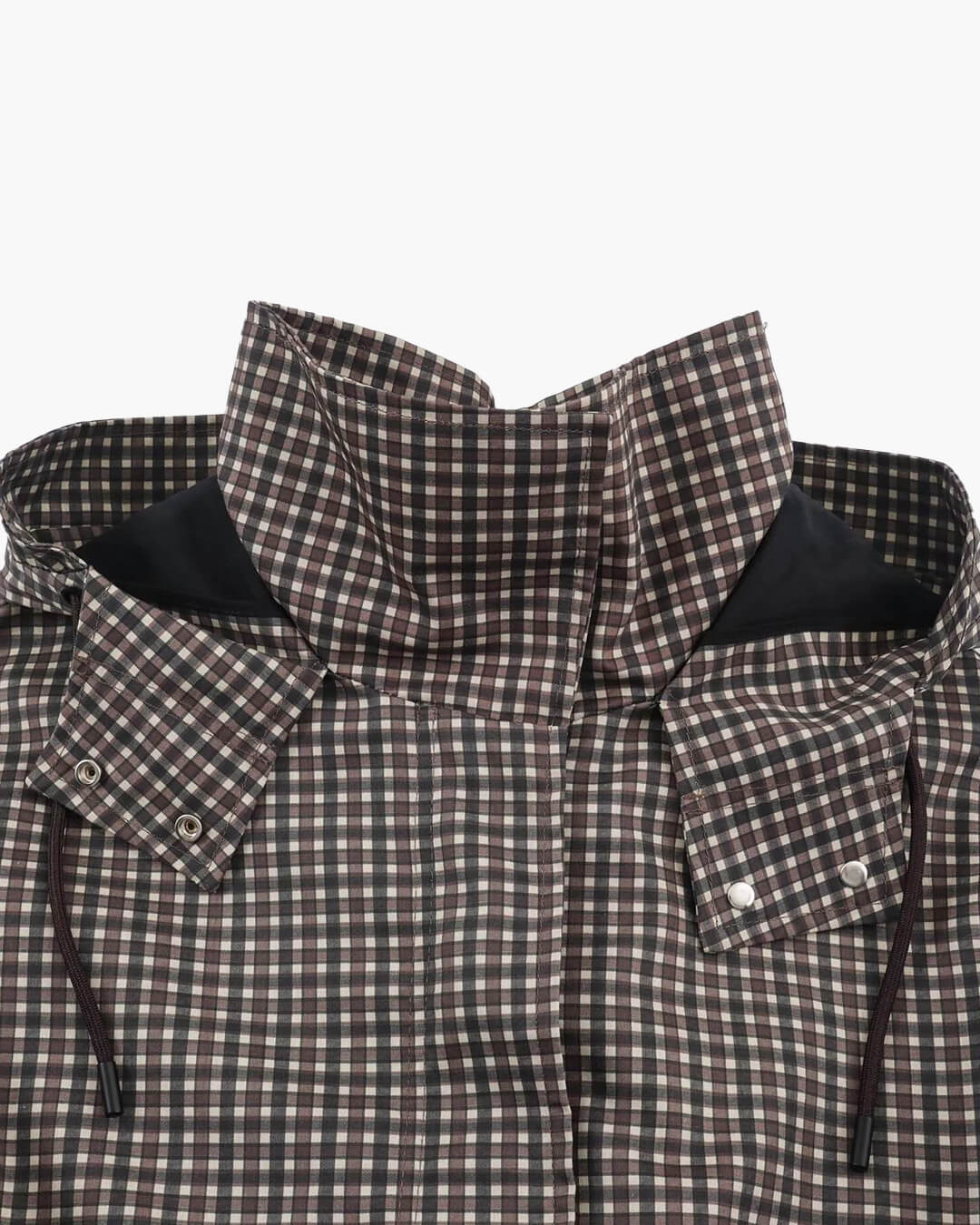 Jenny Plaid Hooded Windbreaker Jacket