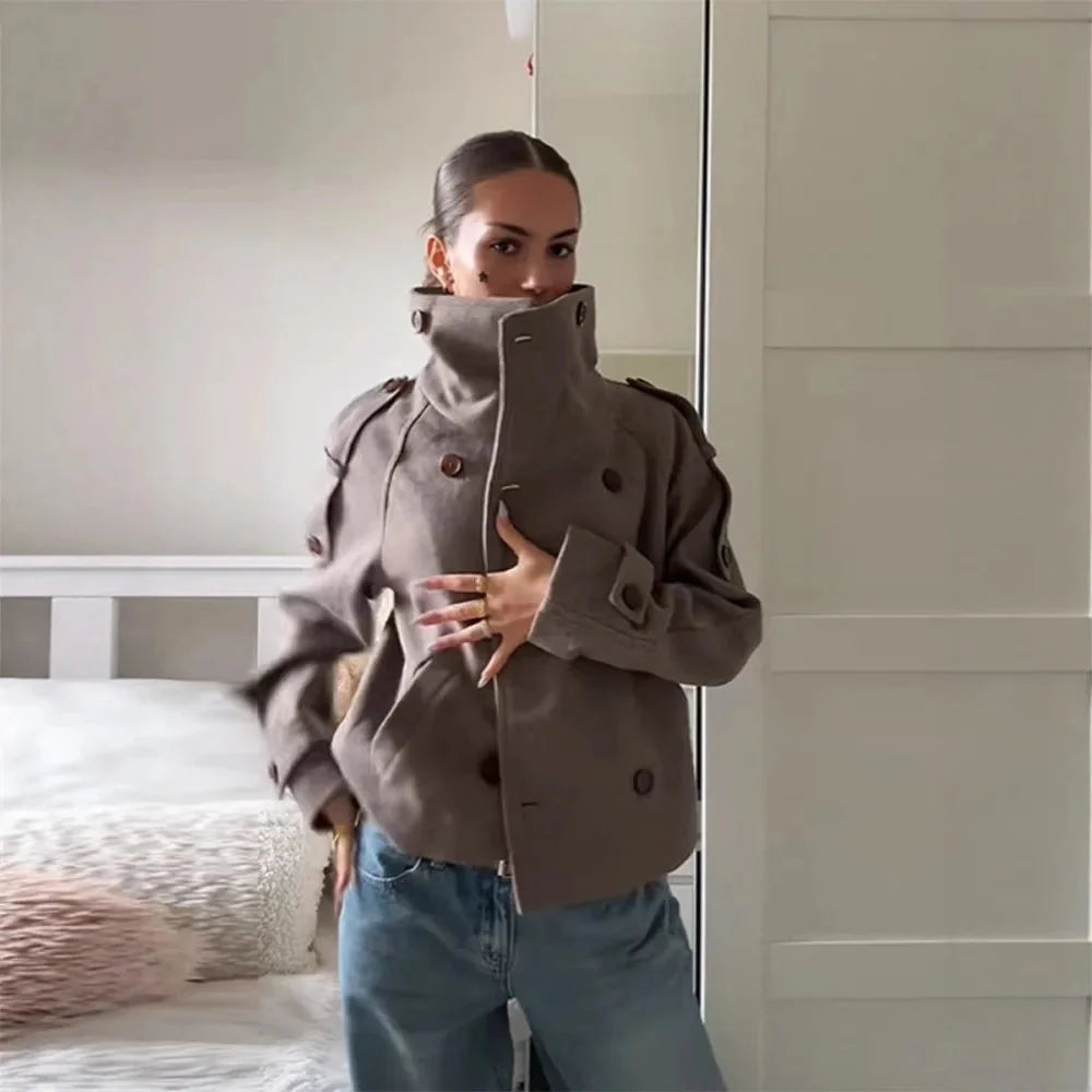 Manteau Kelly à col montant oversize