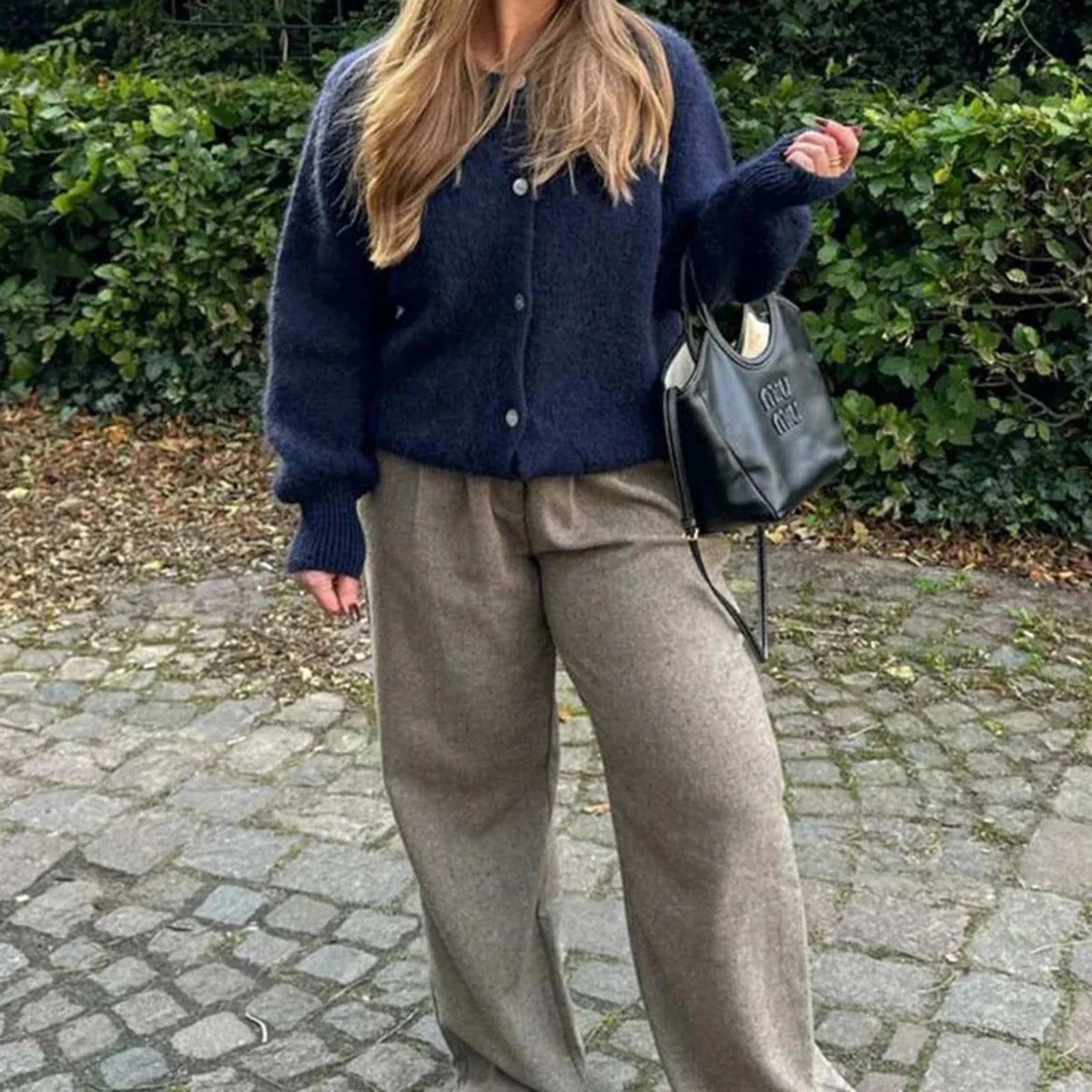 Cardigan en maille duveteuse oversize Rebecca