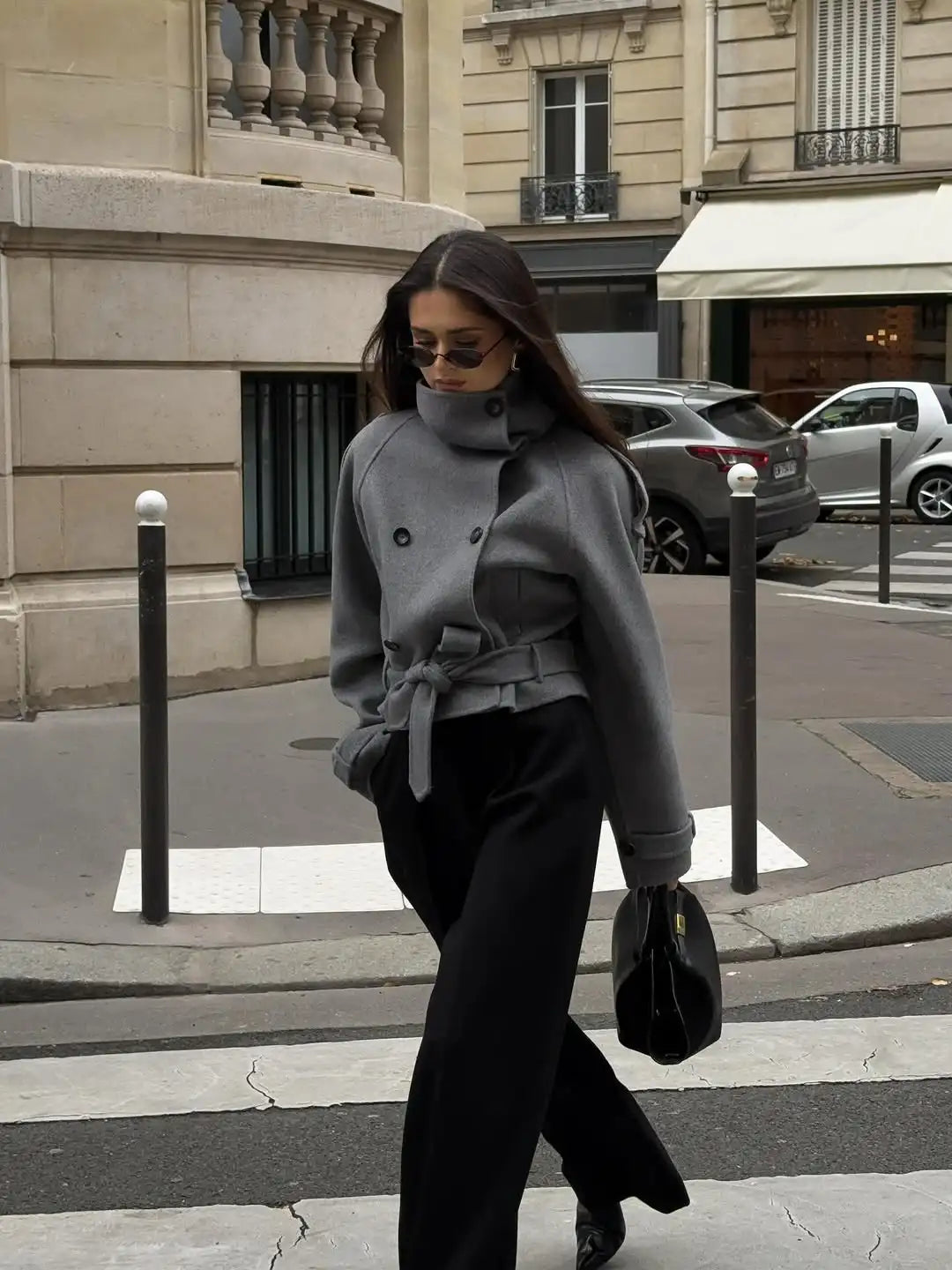 Carmen Double-Breasted Turtleneck Coat