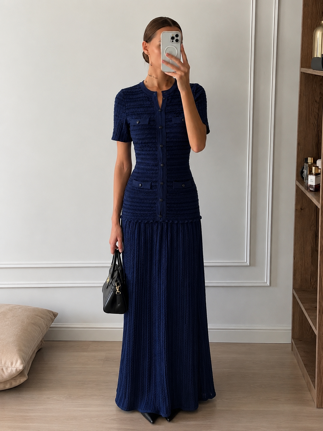 Robe longue en maille à sequins Sadie