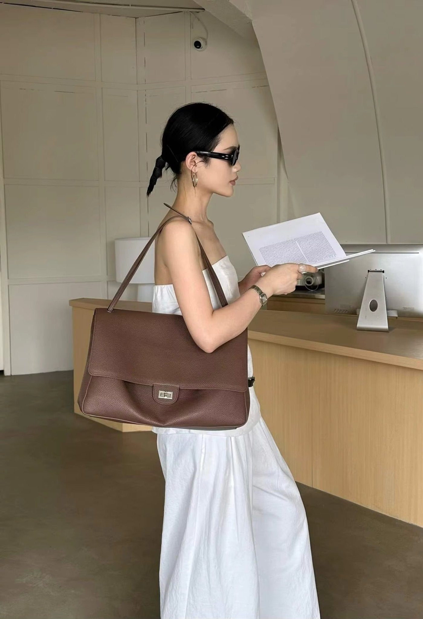 Sac bandoulière Eva Chevron