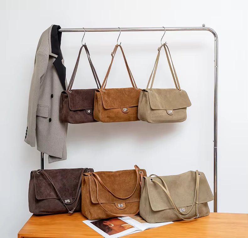Sac cabas rétro en cuir de vache Lena effet givré