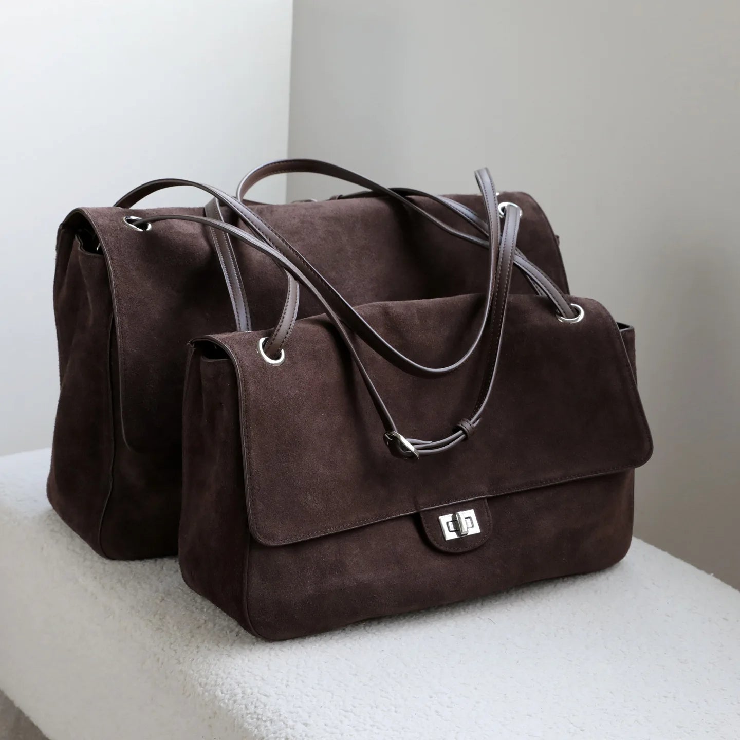 Sac cabas rétro en cuir de vache Lena effet givré
