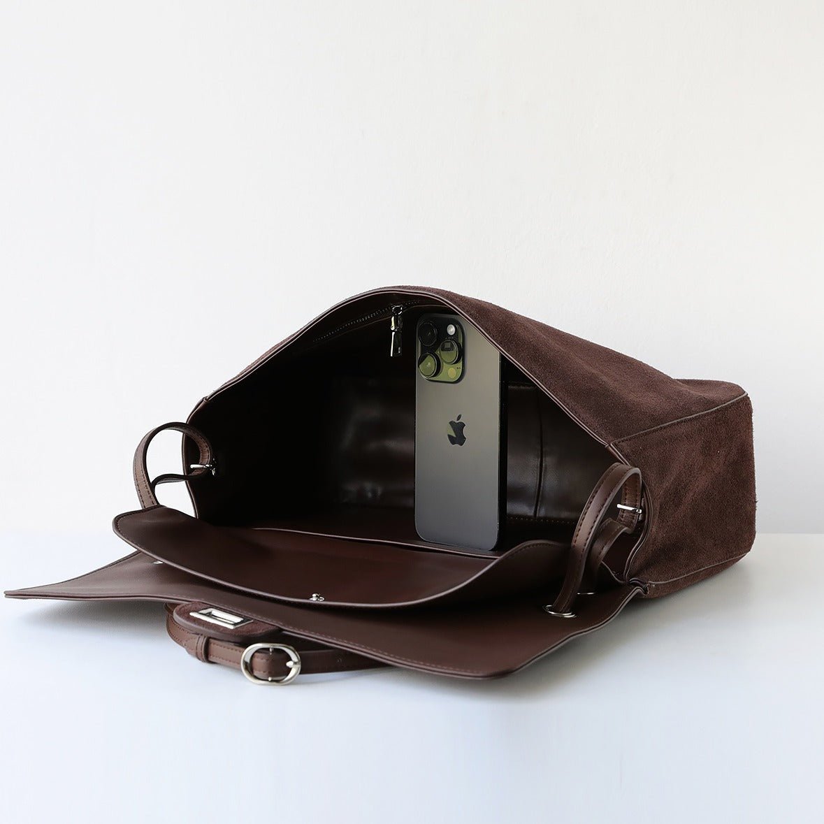 Sac cabas rétro en cuir de vache Lena effet givré
