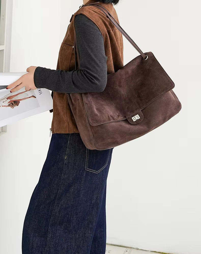 Sac cabas rétro en cuir de vache Lena effet givré