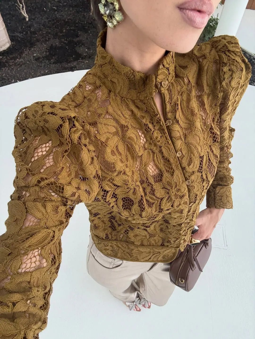 Hannah Lace Sheer Blouse