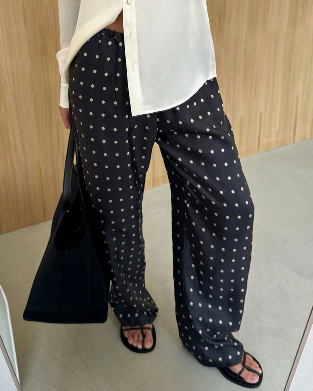 Pantalon en satin à pois Evita