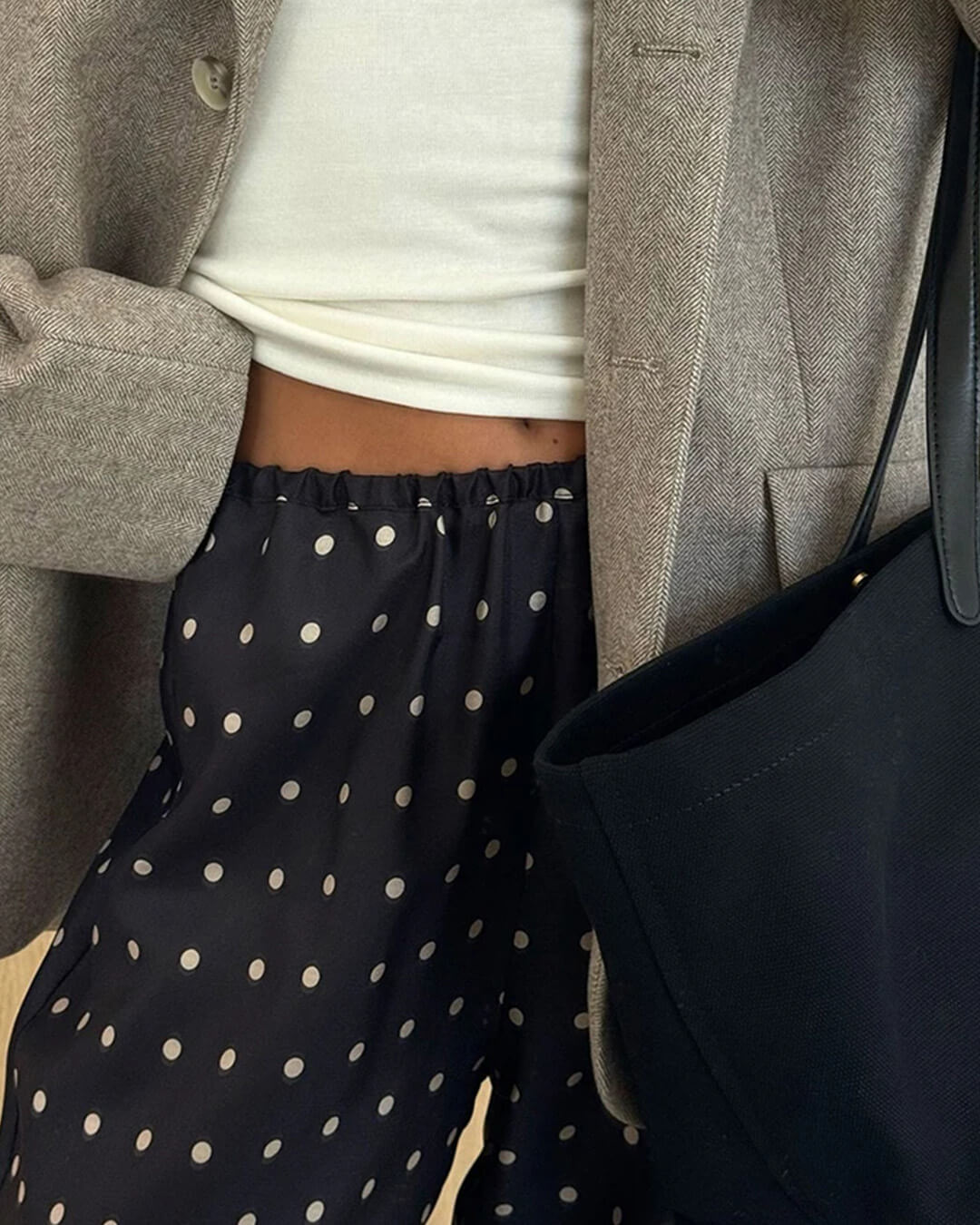 Pantalon en satin à pois Evita