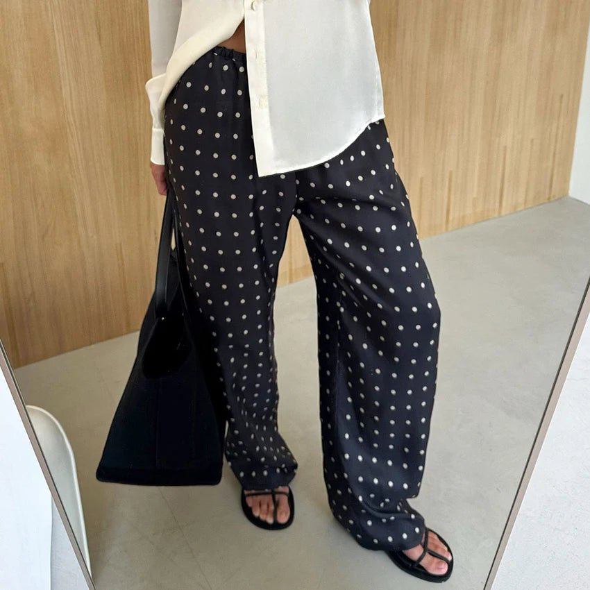 Pantalon en satin à pois Evita