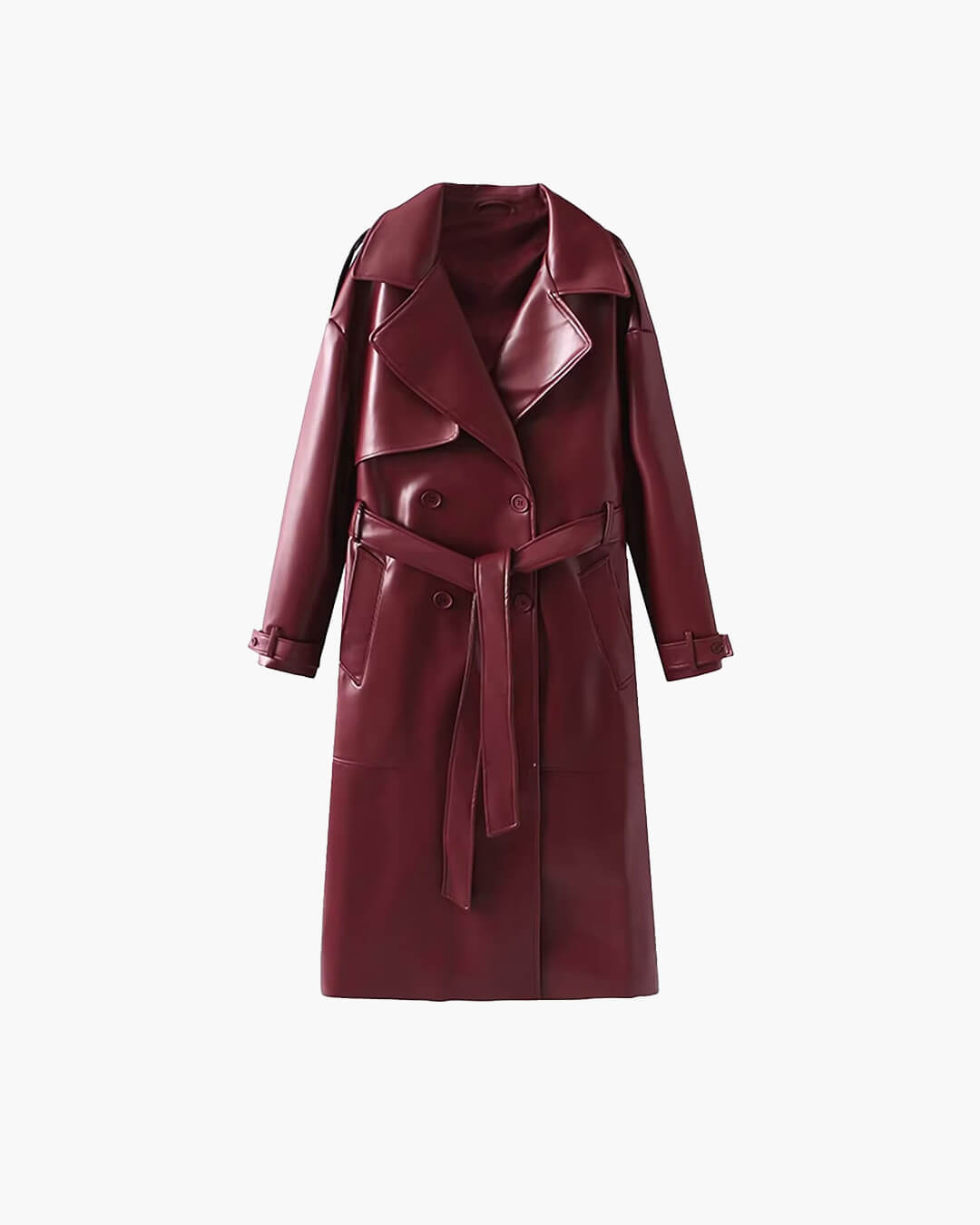 Connie Faux Leather Maxi Trench Coat