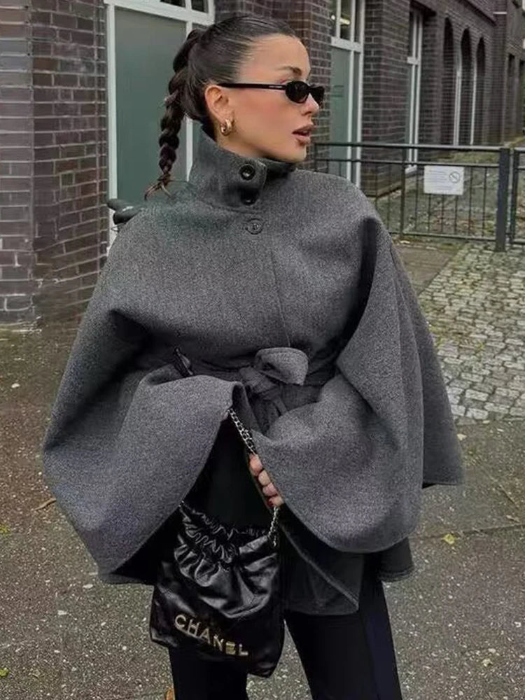 Daniela Belted Cape Jacket