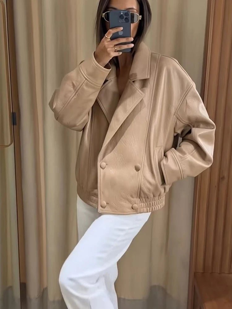Manteau Isabel croisé en similicuir