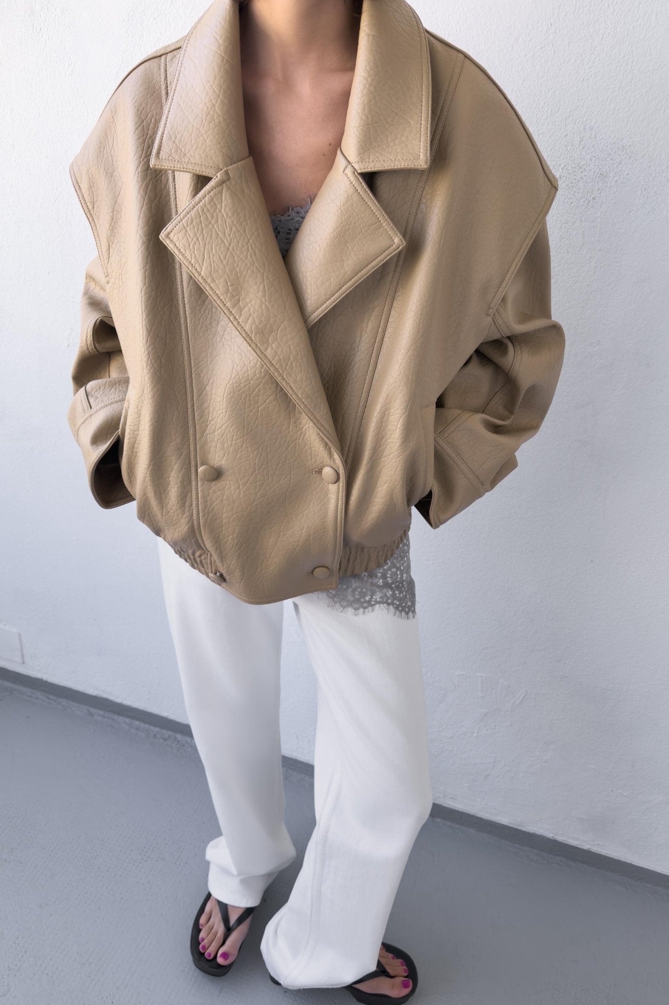Manteau Isabel croisé en similicuir