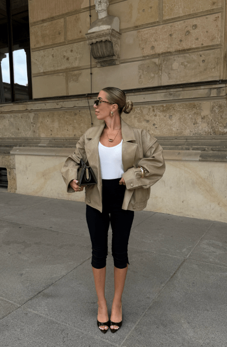 Manteau Isabel croisé en similicuir