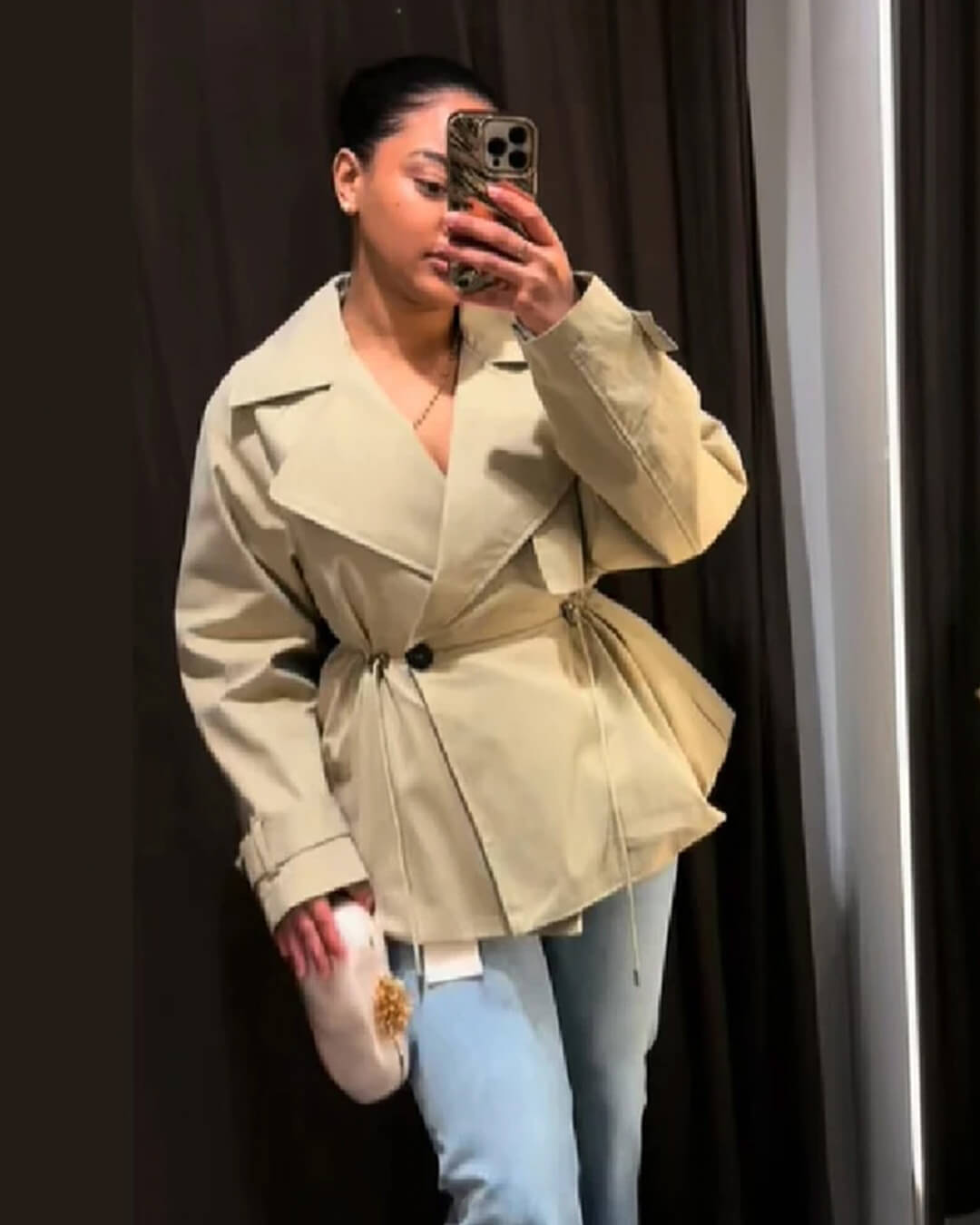Ellen Lapel Collar Trench Coat
