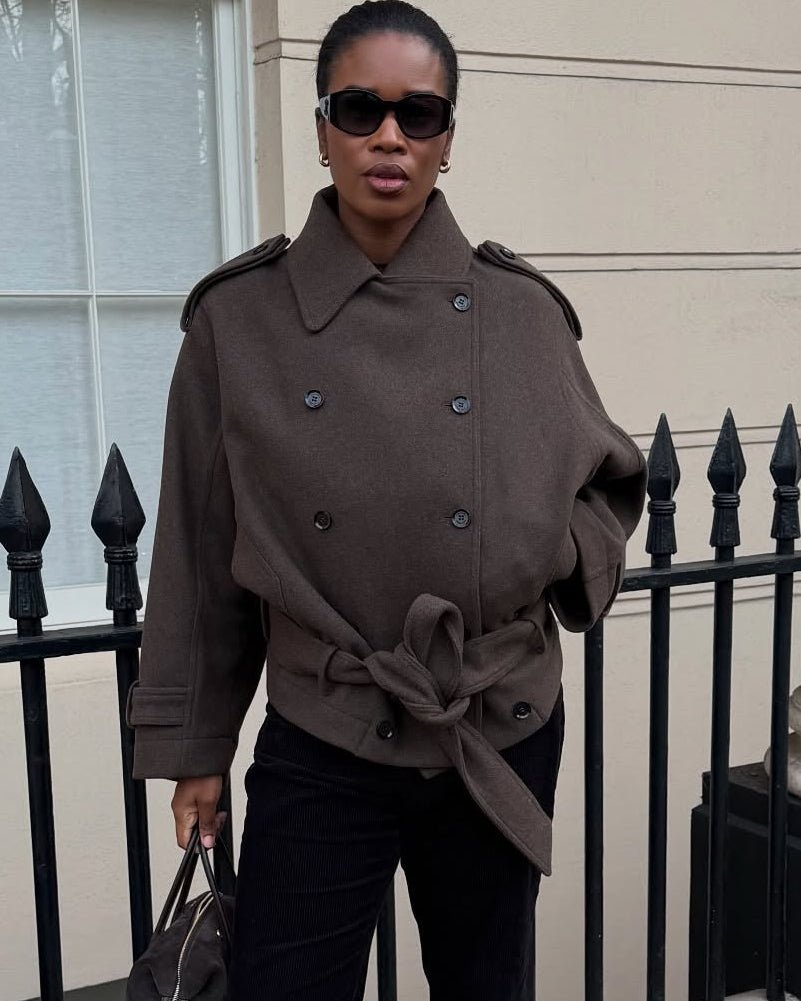 Manteau ceinturé à double boutonnage Anne