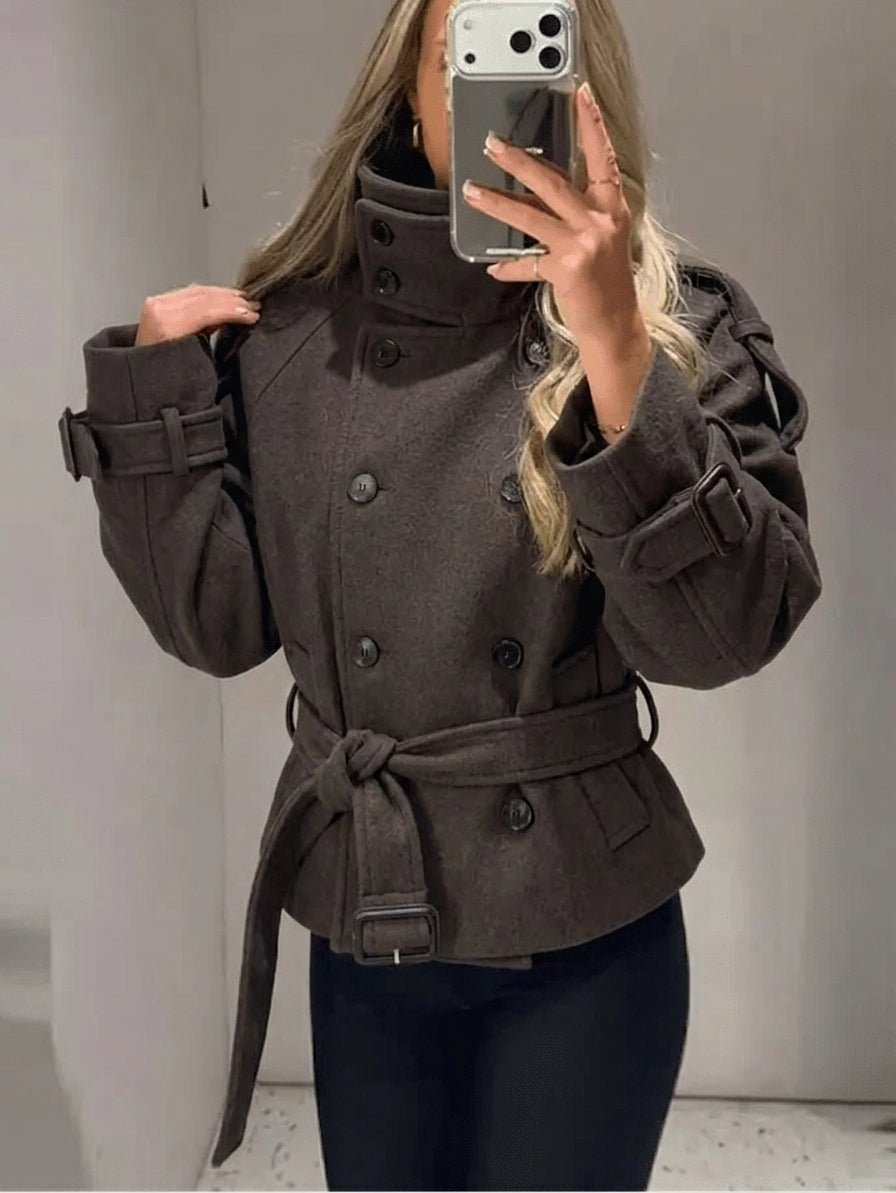 Manteau ceinturé à double boutonnage Anne