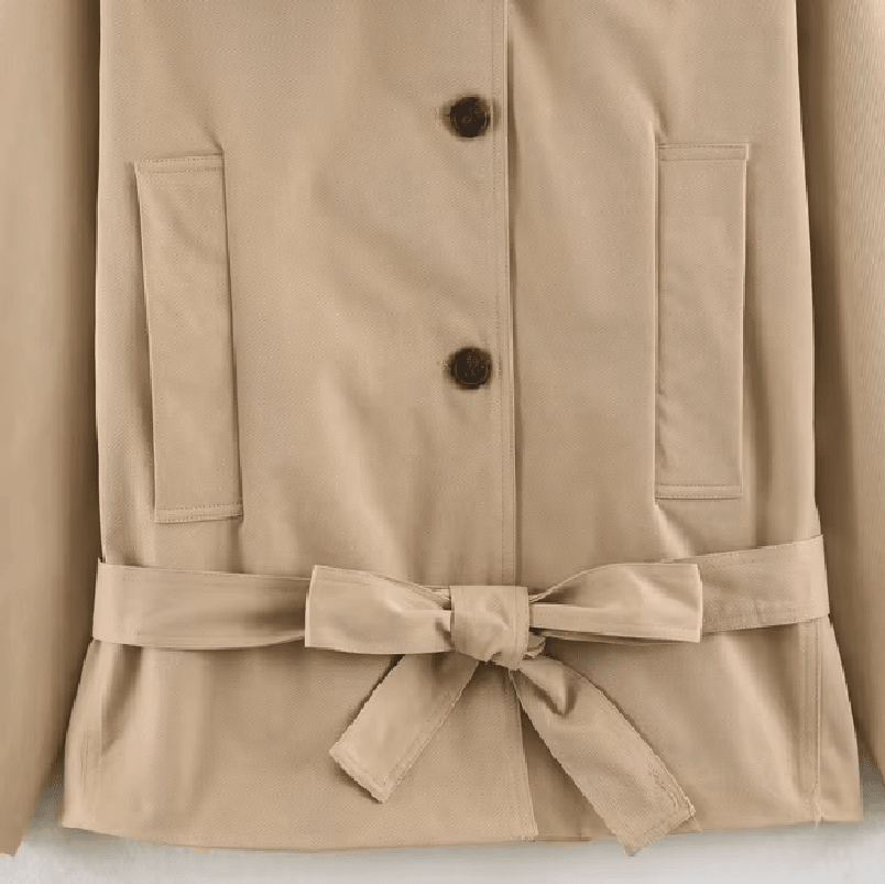 Helena Asymmetric Belted Trench Coat