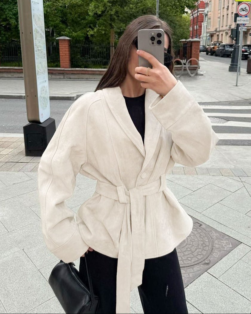 Trench-coat en daim ceinturé Annie
