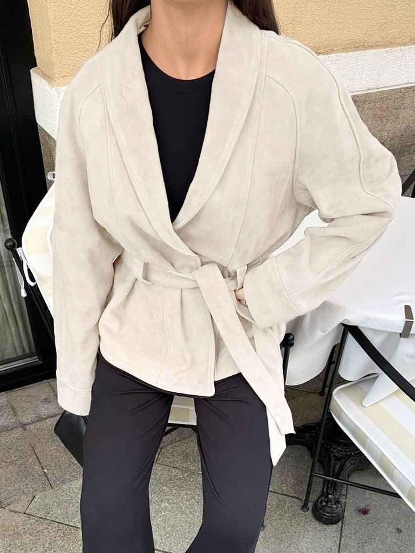 Trench-coat en daim ceinturé Annie