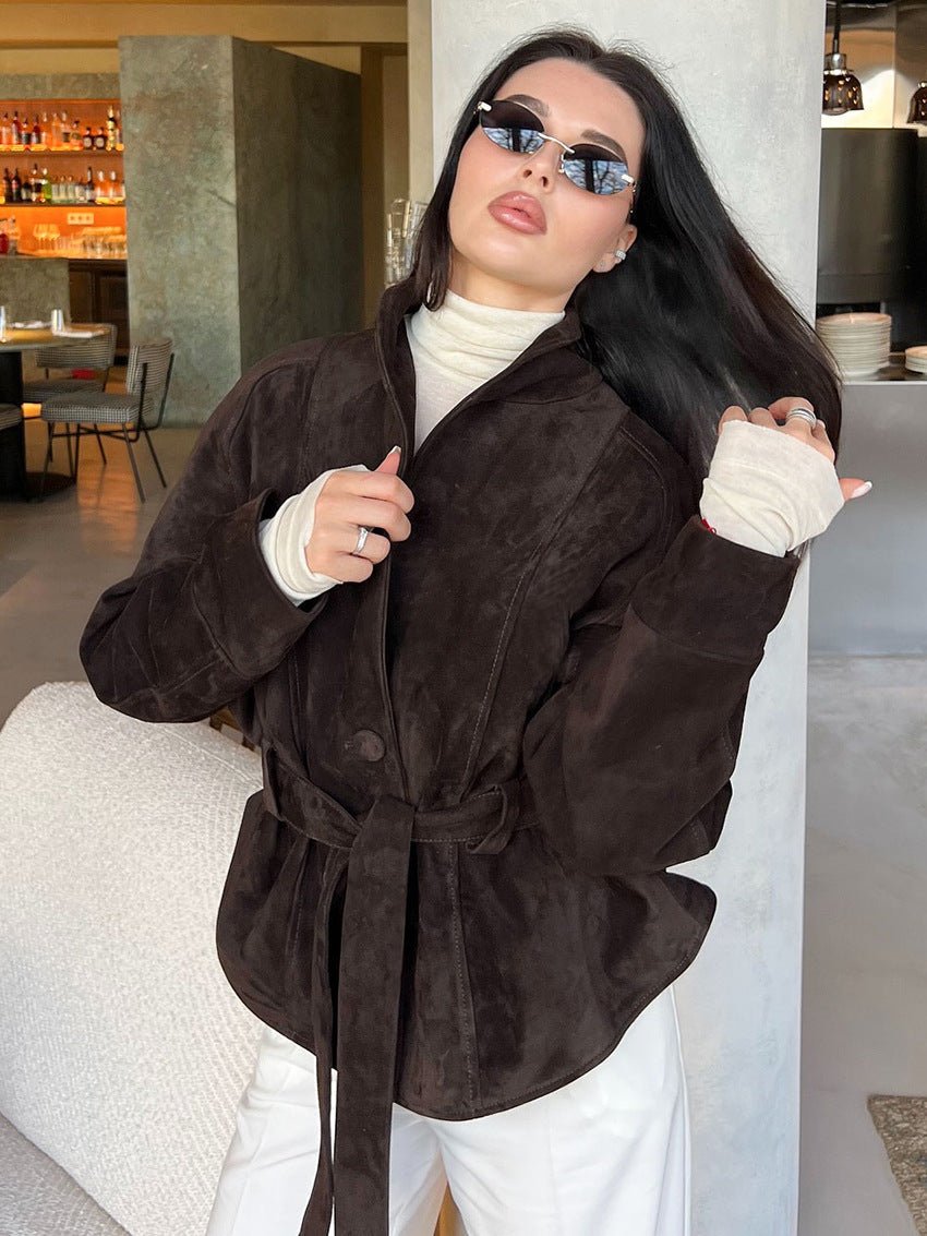 Trench-coat en daim ceinturé Annie