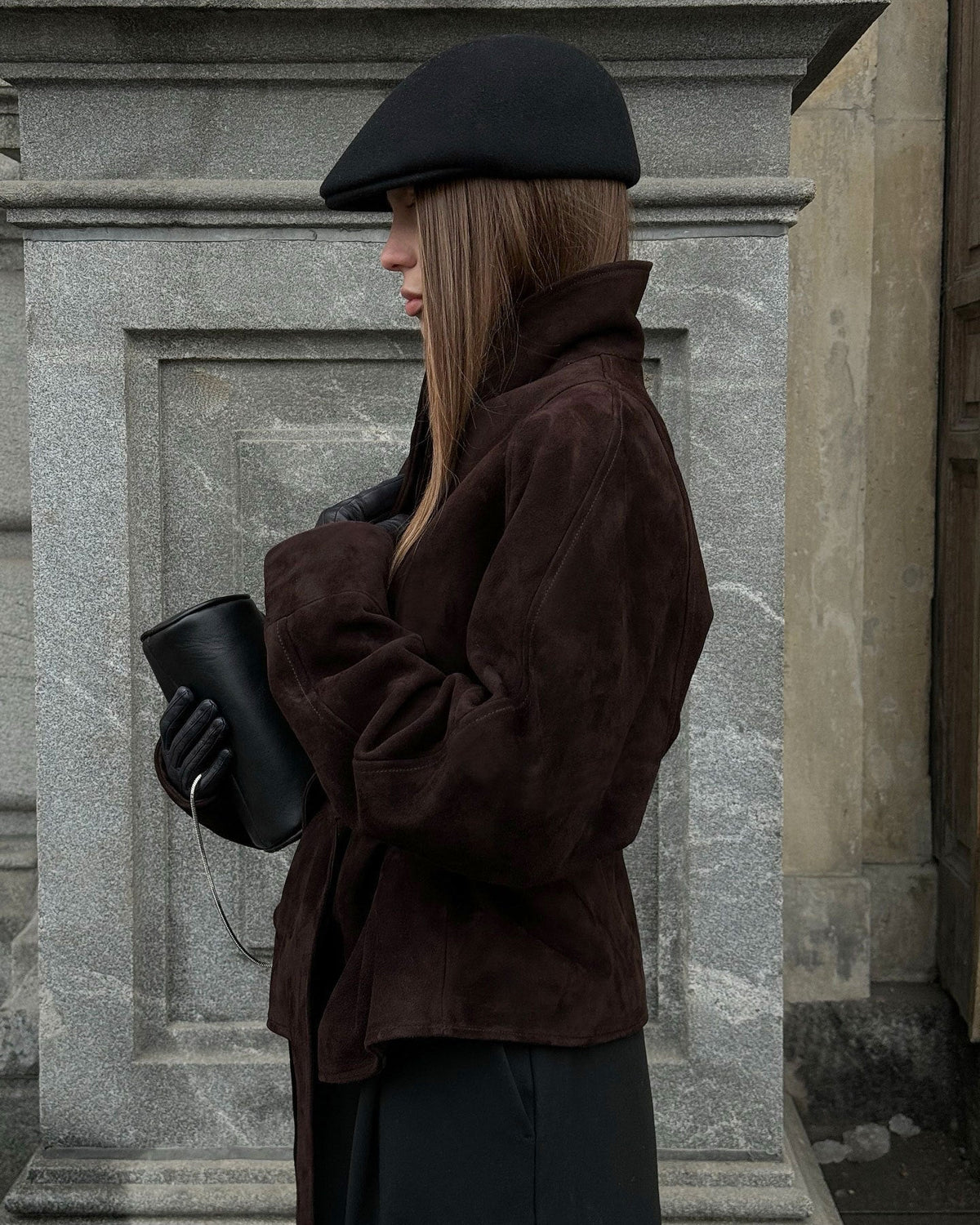 Trench-coat en daim ceinturé Annie