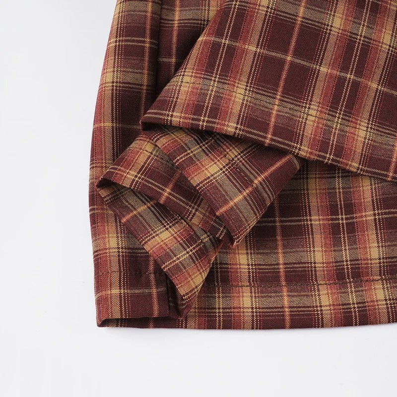 Ellie Long Sleeve Plaid Mini Dress