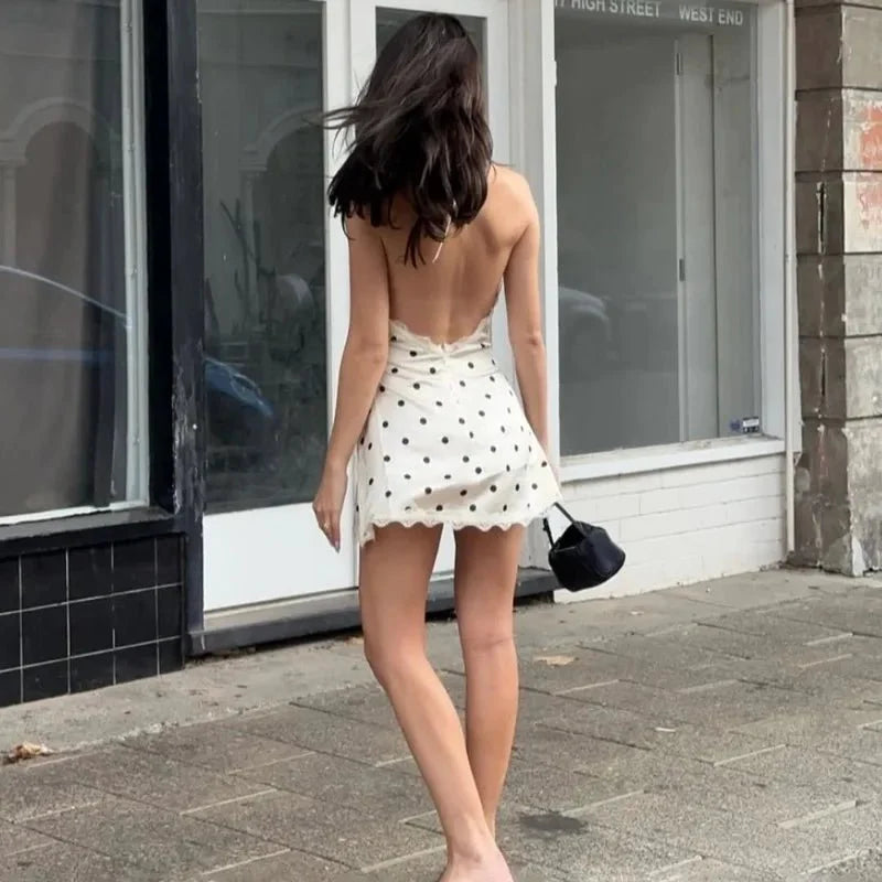 Robe courte Margot en dentelle dos nu