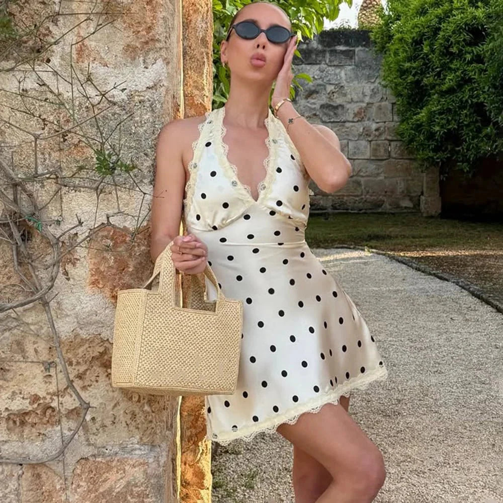 Robe courte Margot en dentelle dos nu