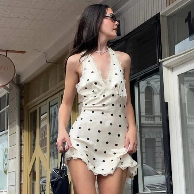 Robe courte Margot en dentelle dos nu