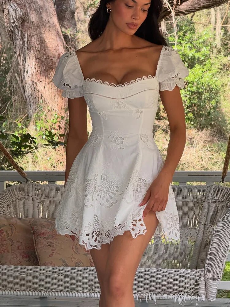 Robe mini Audra en dentelle ajourée