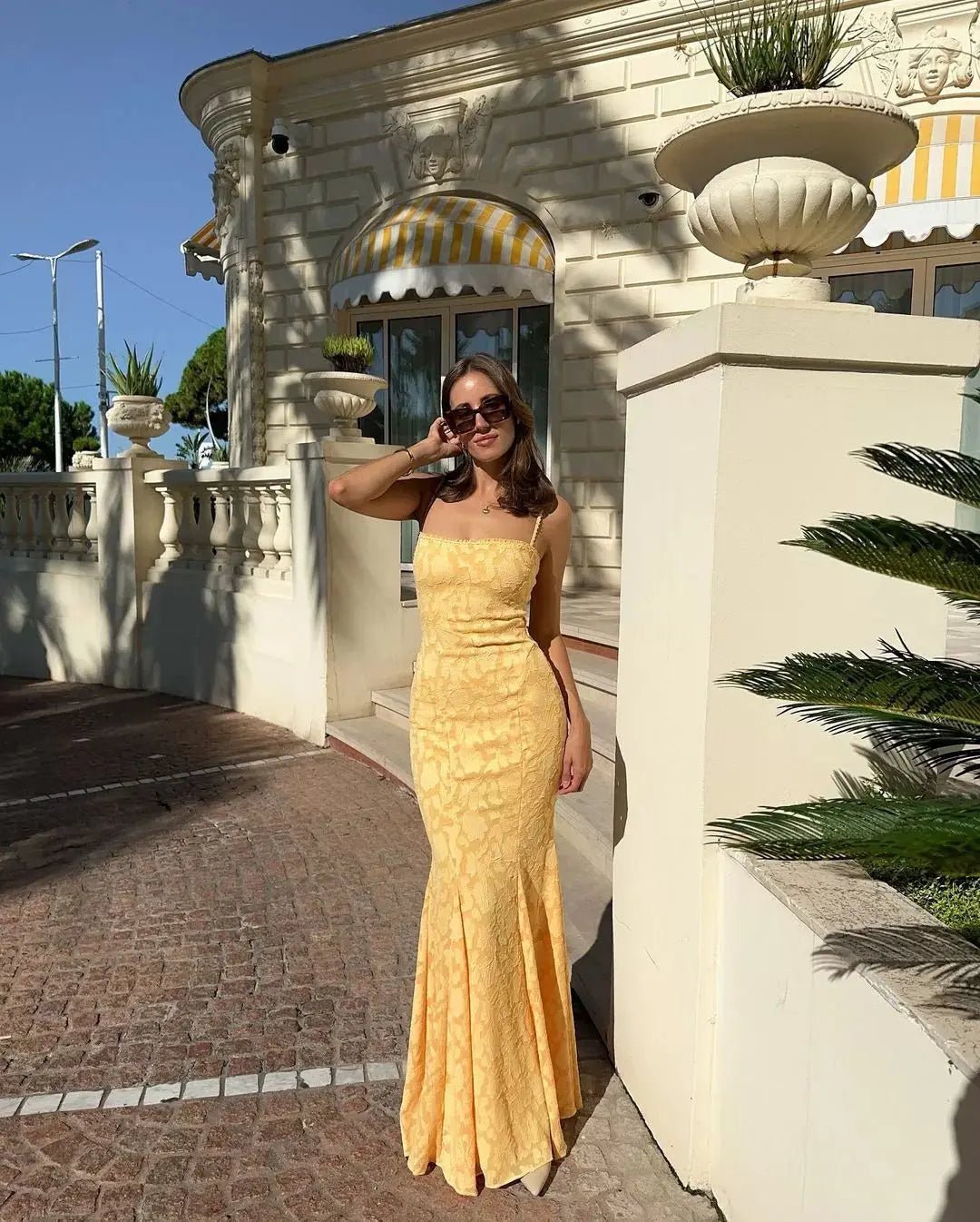 Enora robe maxi queue de poisson à lacets