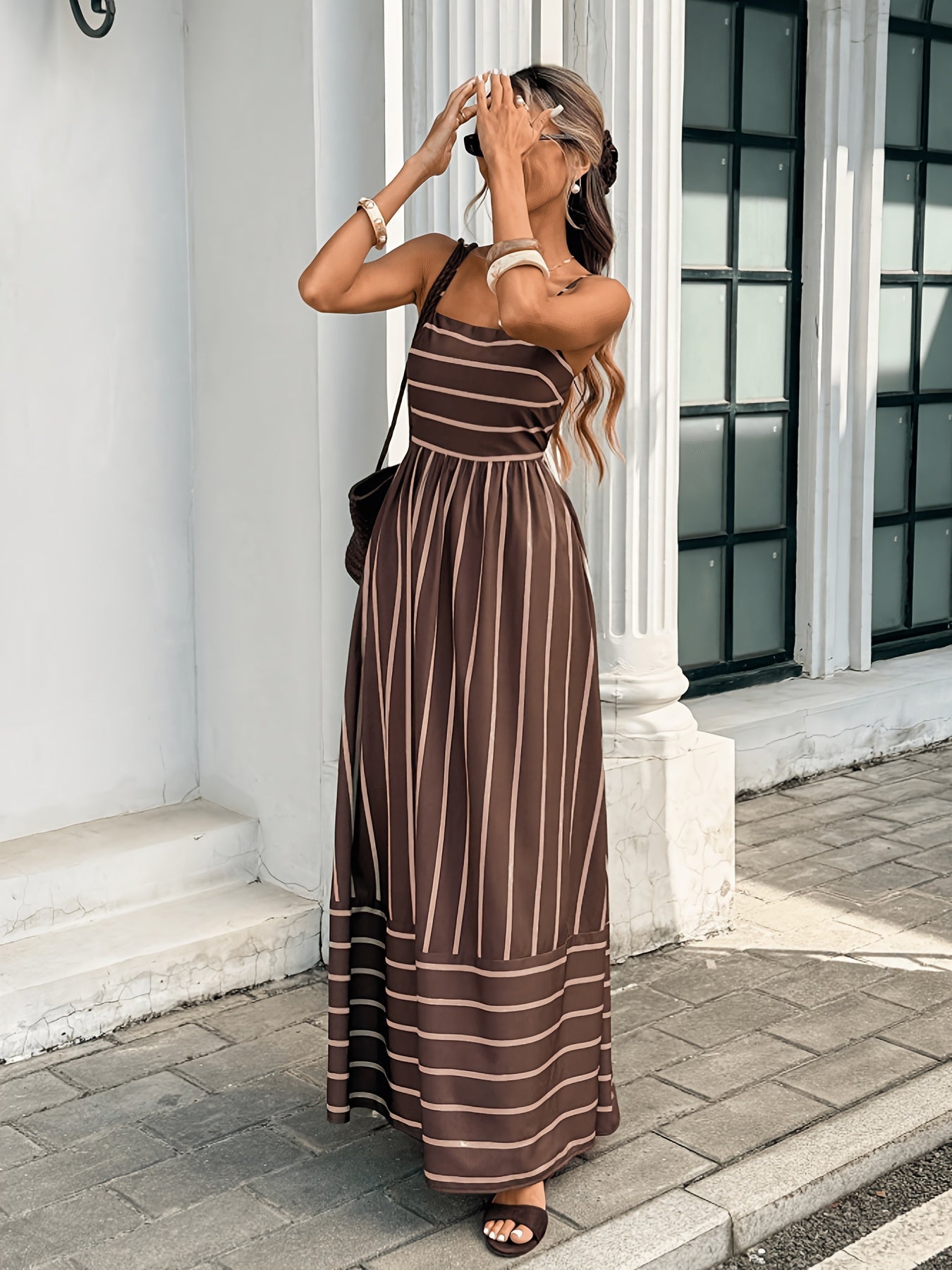 Robe nuisette en lin rayée Eleanor