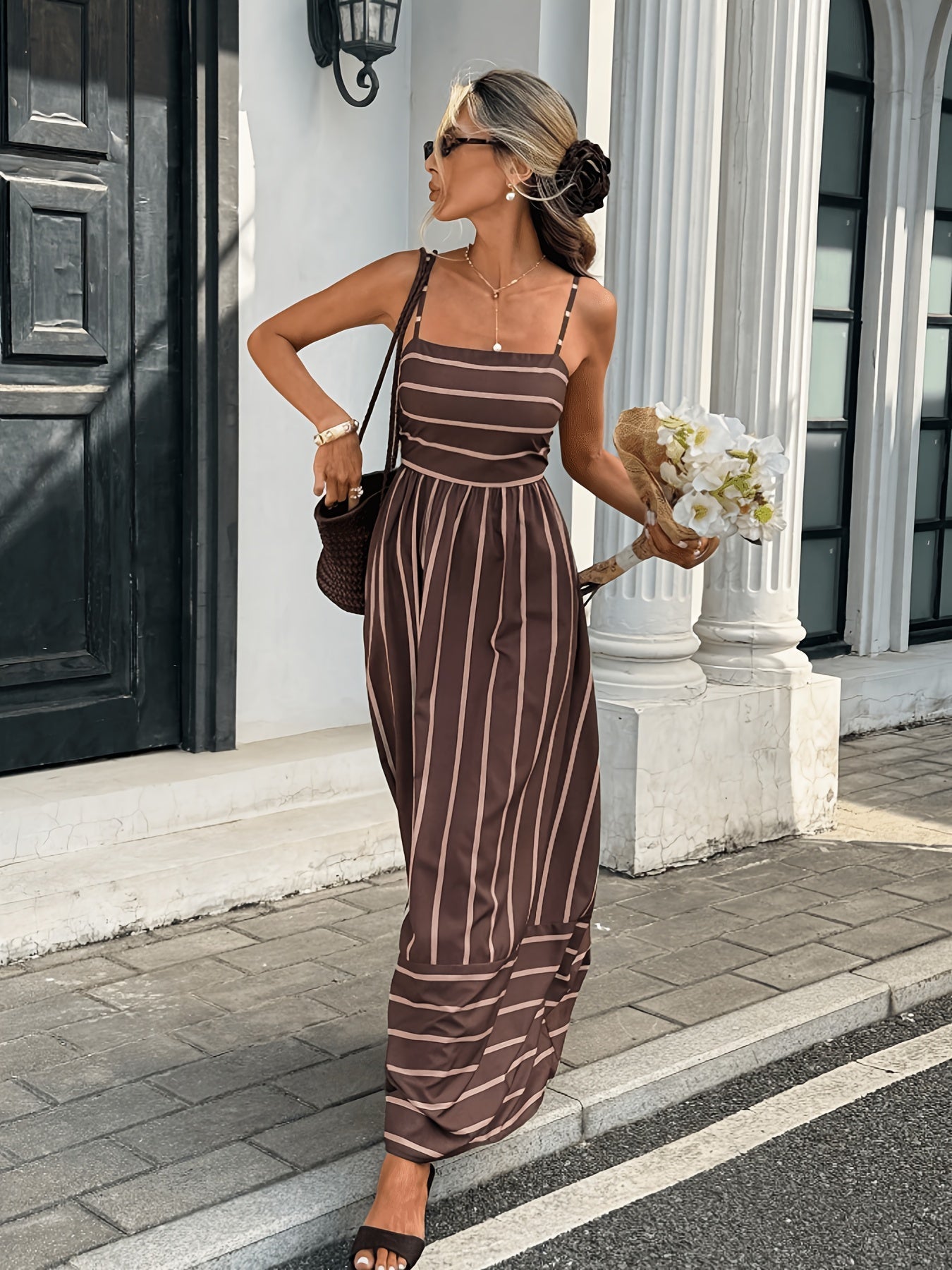 Robe nuisette en lin rayée Eleanor