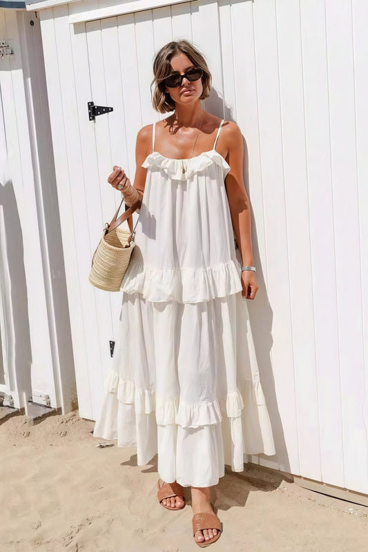 Sophia Ruffle Hem Maxi Dress