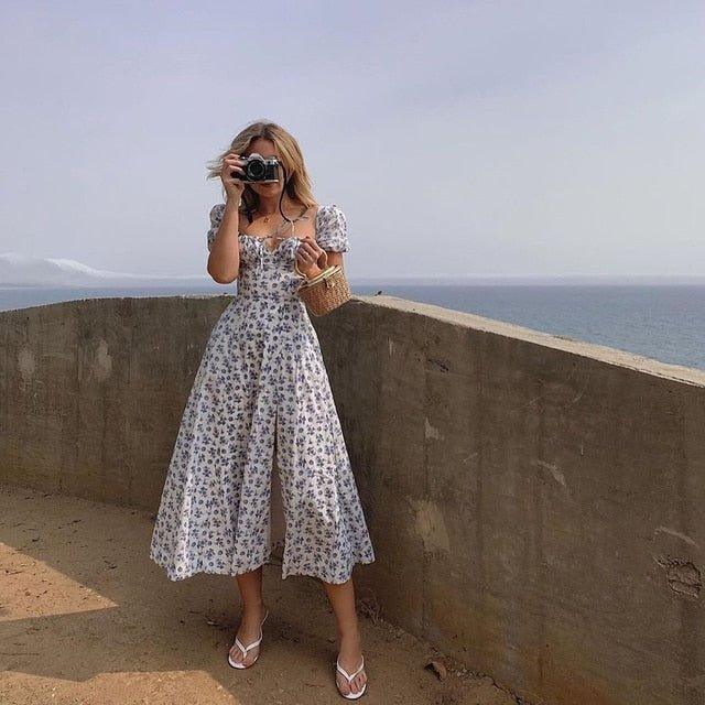 Robe midi Arianna à manches bouffantes fleuries [max 255]
