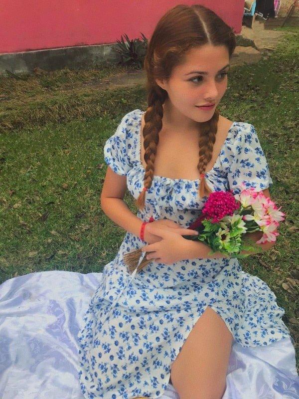 Robe midi Arianna à manches bouffantes fleuries [max 255]