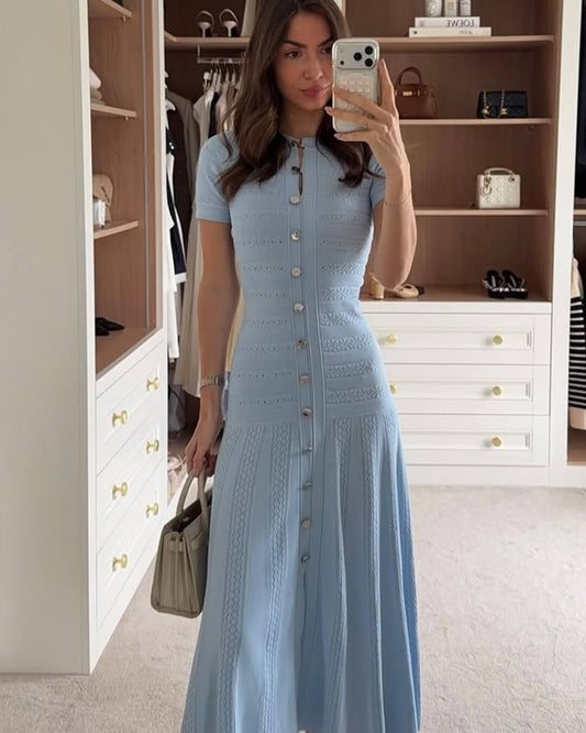 Milena Ribbed Knit Midi Dress