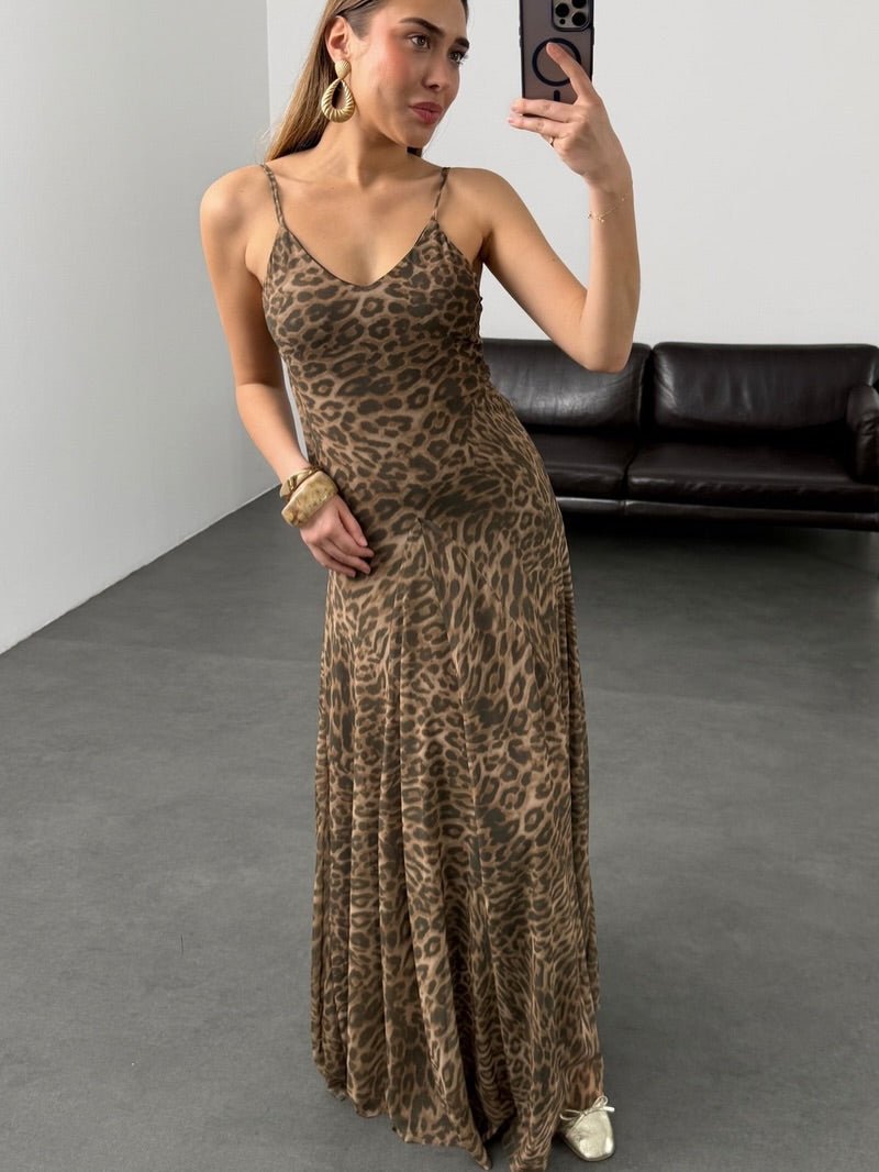 Lara Leopard Print Maxi Dress