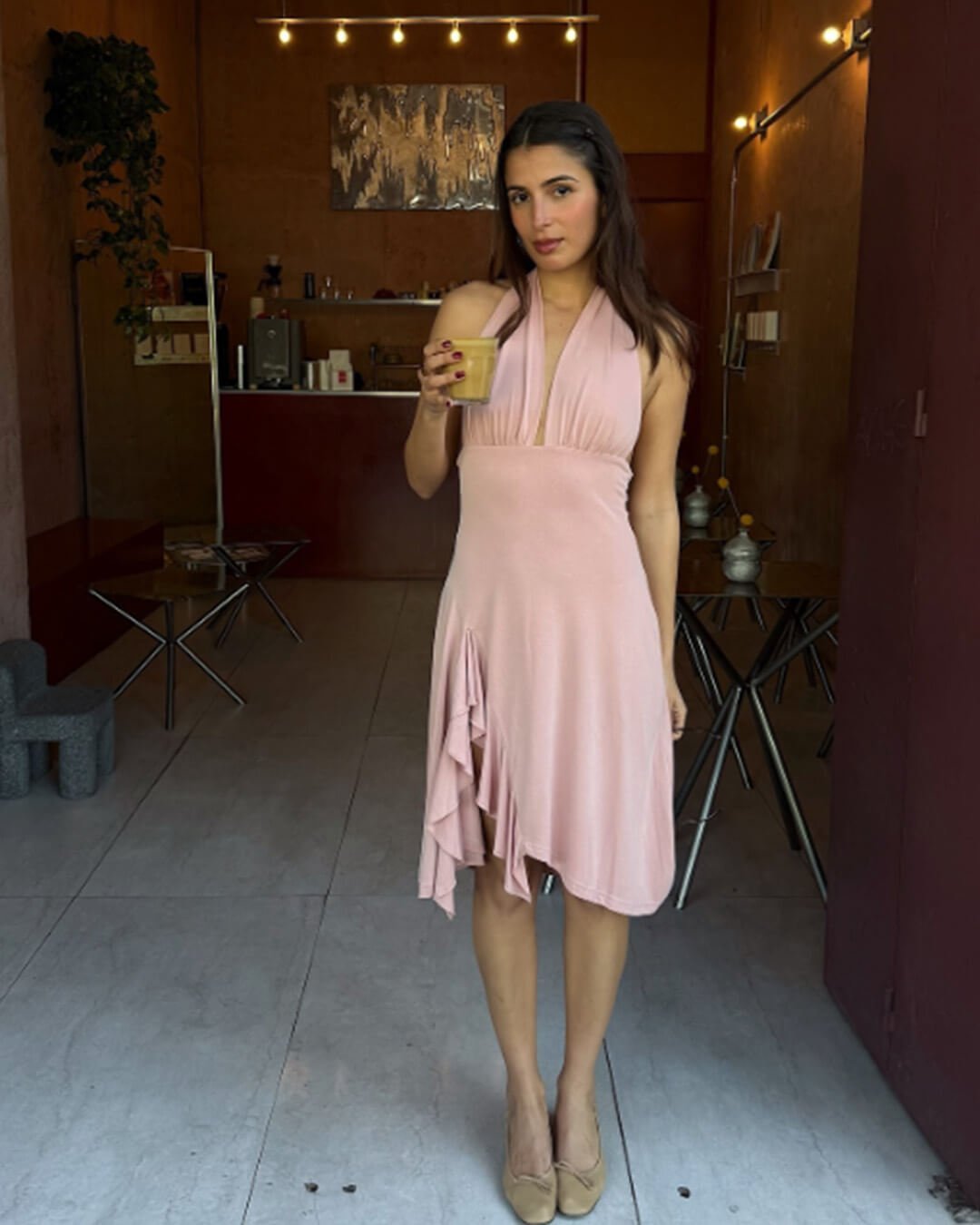 Chloe Backless Halter Mini Dress