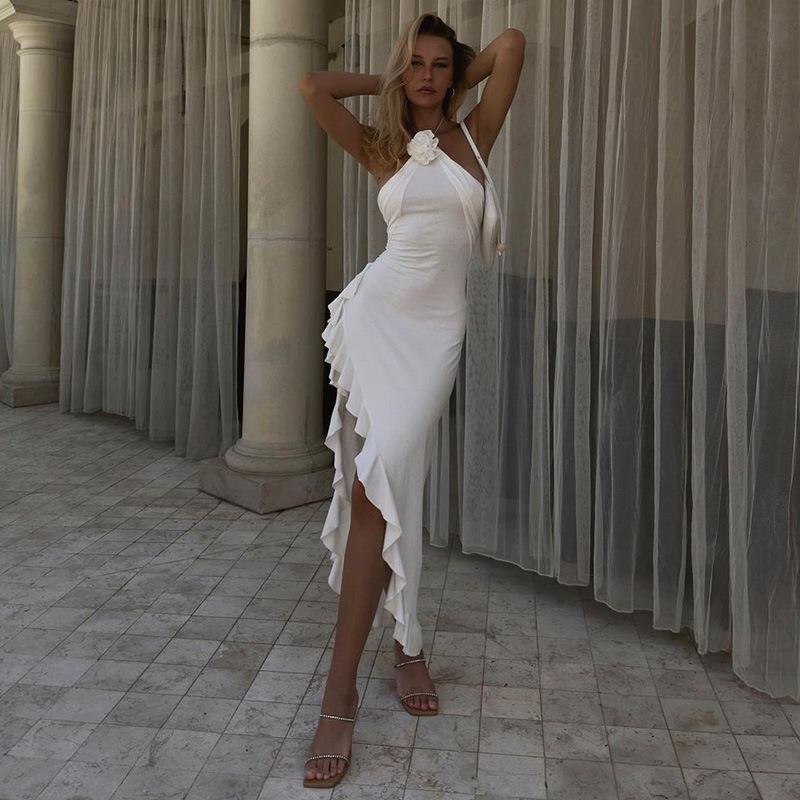 Valentina Ruffle Halter Dress