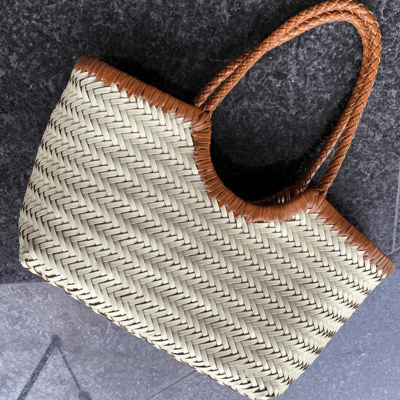 Sac cabas en cuir tressé Melisande
