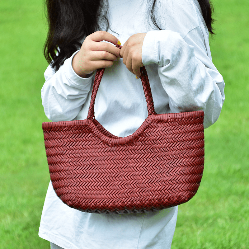 Sac cabas en cuir tressé Melisande