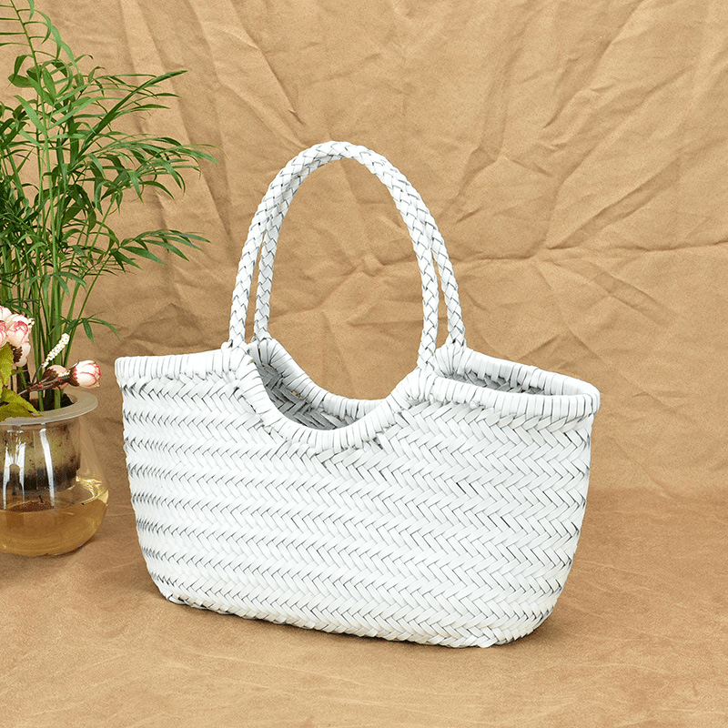 Sac cabas en cuir tressé Melisande