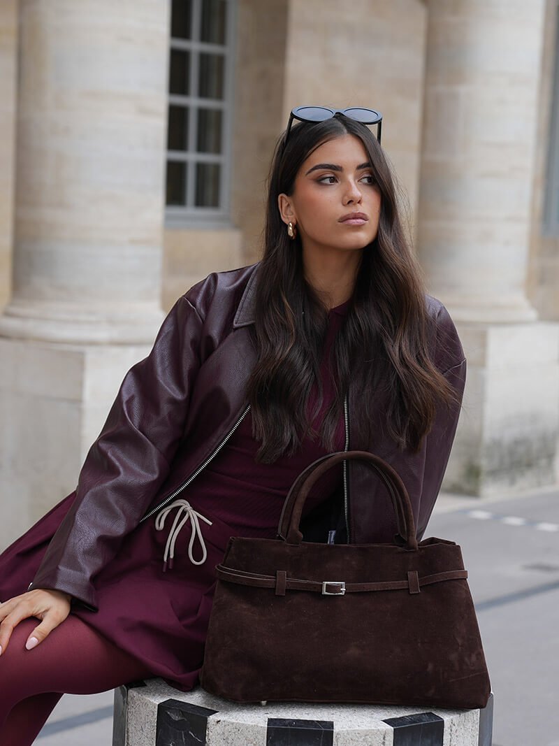 Sac bandoulière Fiona en suédine