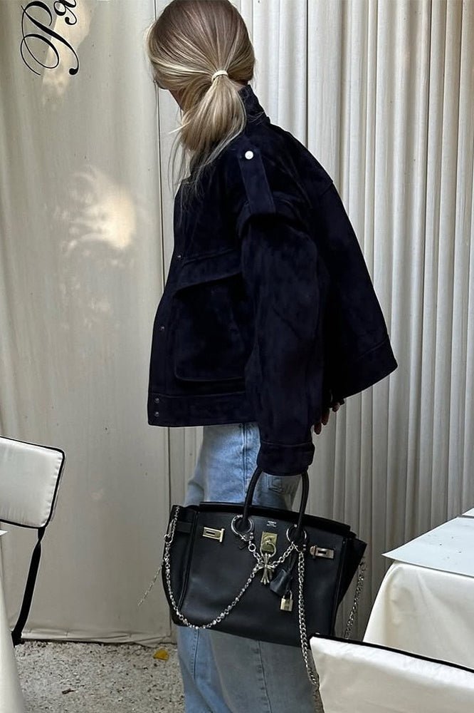 Esther Wide Shoulder Suede Jacket