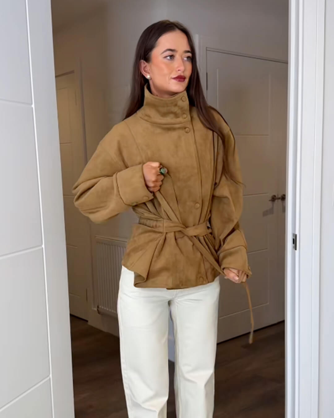 Veste en daim à lacets Rebecca