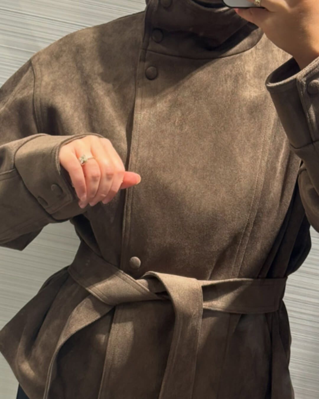 Veste en daim à lacets Rebecca