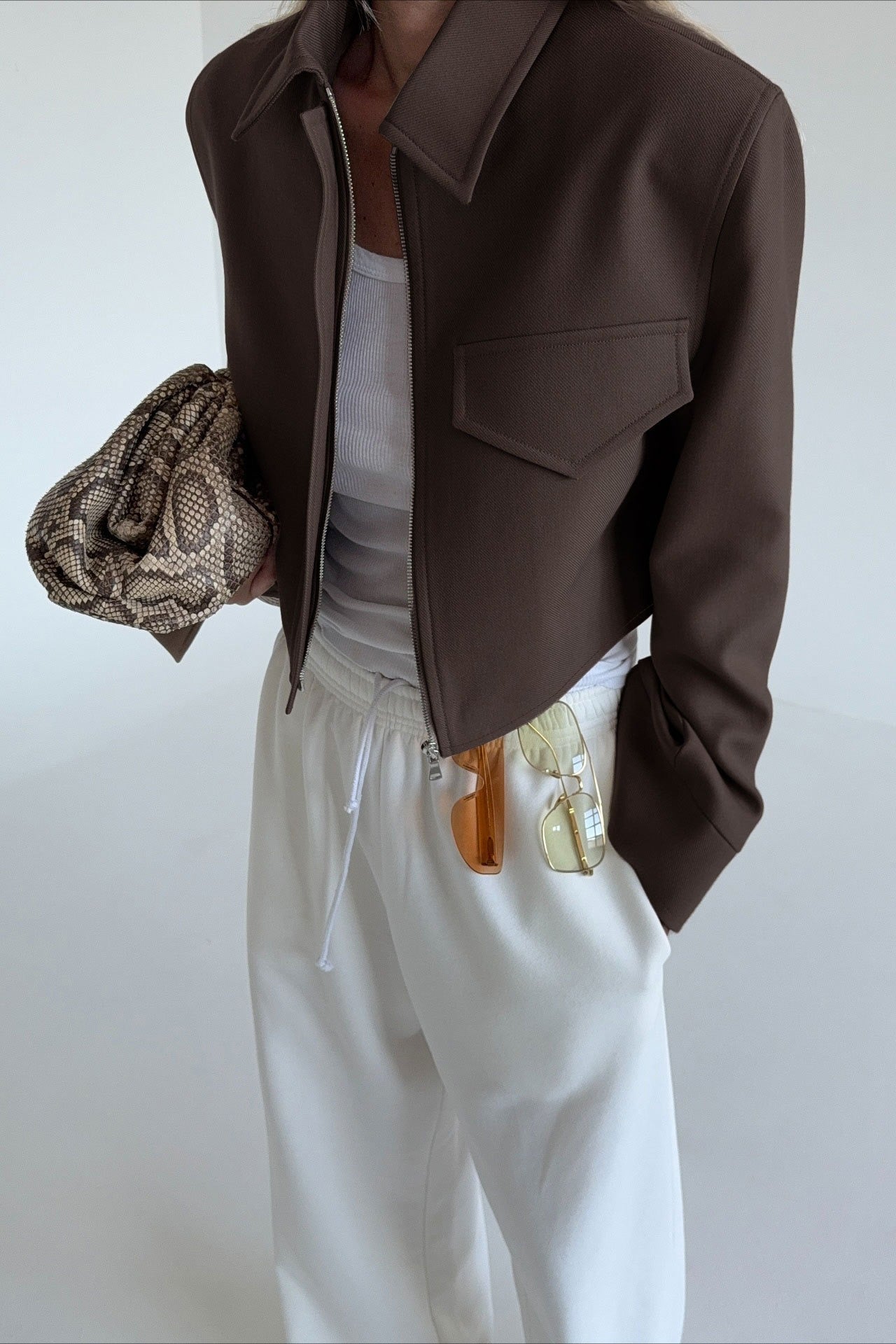 Amelie Brown Zip Jacket